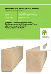 Umweltproduktdeklaration für Balkenschichtholz, englische Fassung