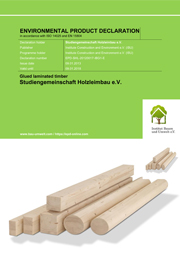 Umweltproduktdeklaration BS-Holz – englische Fassung